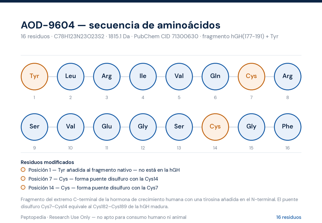 Amino acid sequence diagram — AOD-9604
